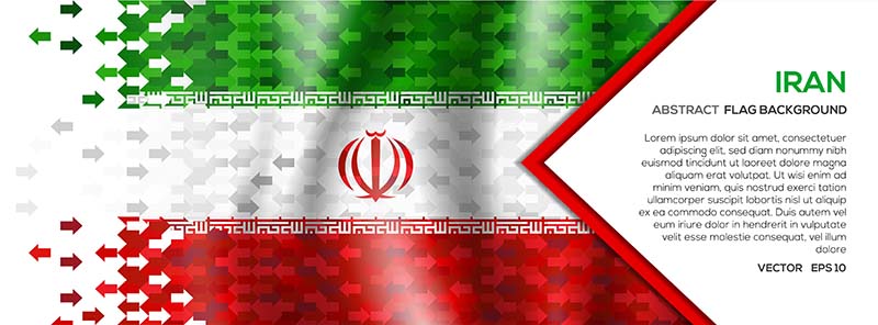 وکتور بنر پرچم ایران با طرح فلش