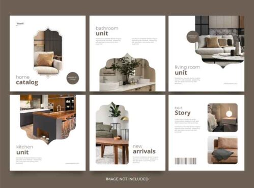 قالب اینستاگرام کاتالوگ لوازم خانه مبل ، میز و کابینت