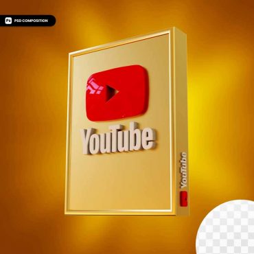 رندر سه بعدی باکس طلایی یوتوب